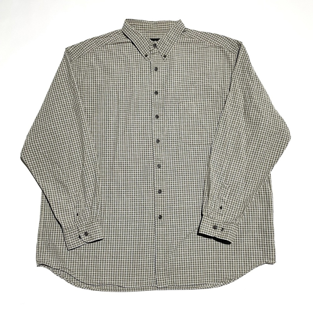 Eddie Bauer Long Sleeve Dress Shirt Button Up Men's Size 3XL Plaid‎